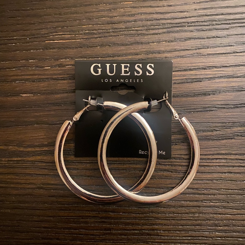 NEW Guess silver hoop earrings